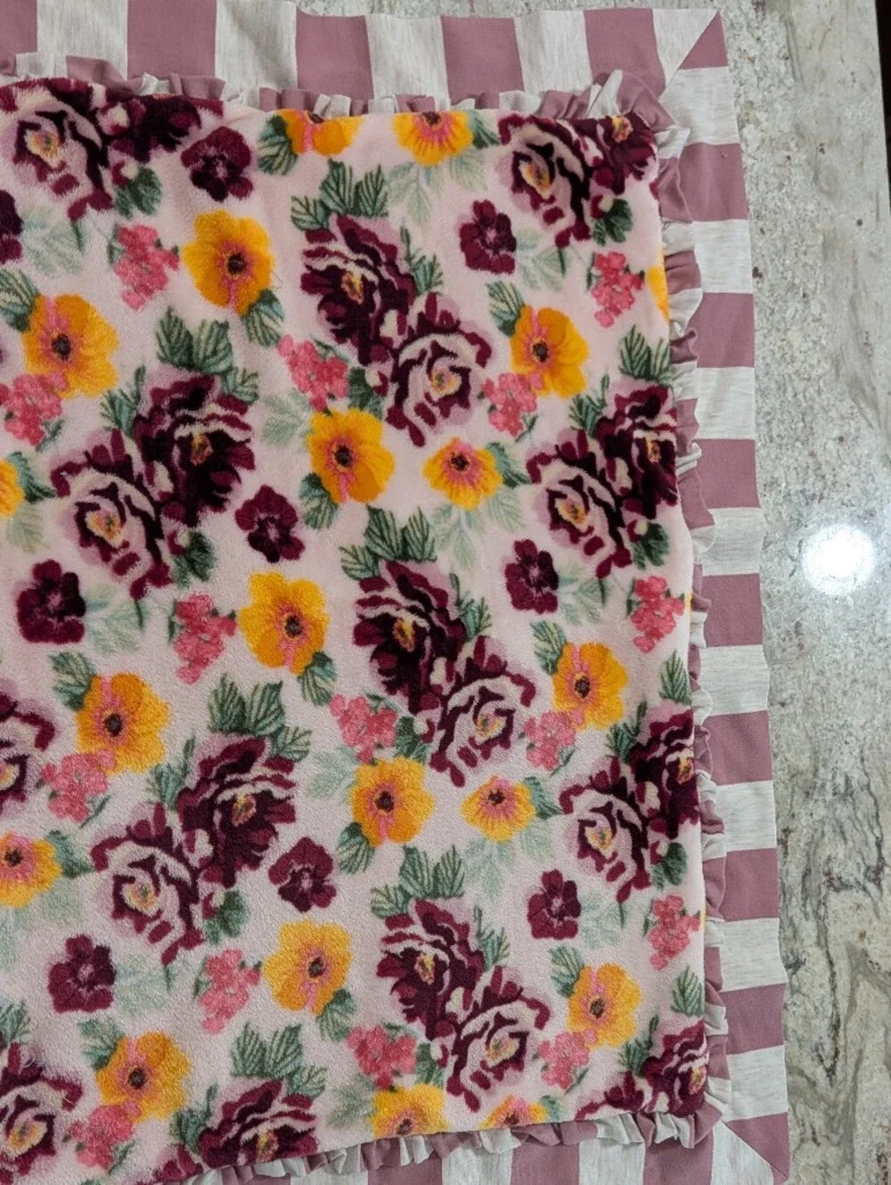 Matilda Jane 1 Std. Pillow Sham  Fleece Soft Floral Once Upon A Time Pink Ruffle